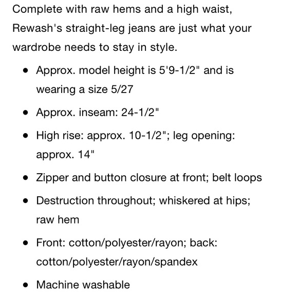 NWT Rewash Jeans - Picture 4 of 16